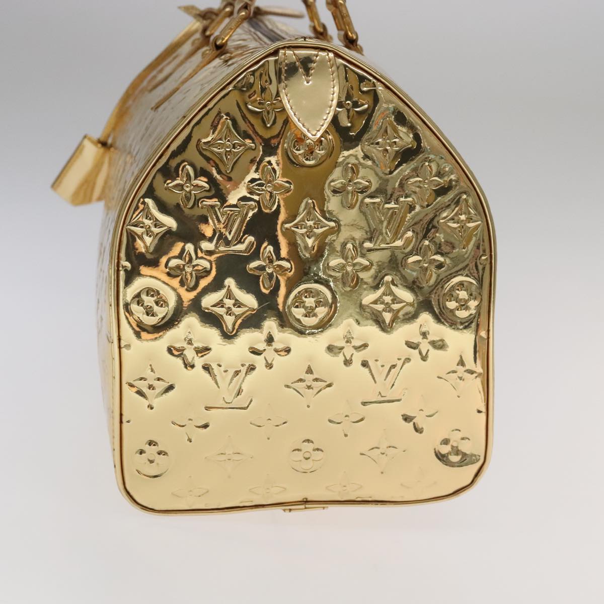 LOUIS VUITTON Monogram Miroir Speedy 35 Hand Bag Gold M95785 LV 106299S
