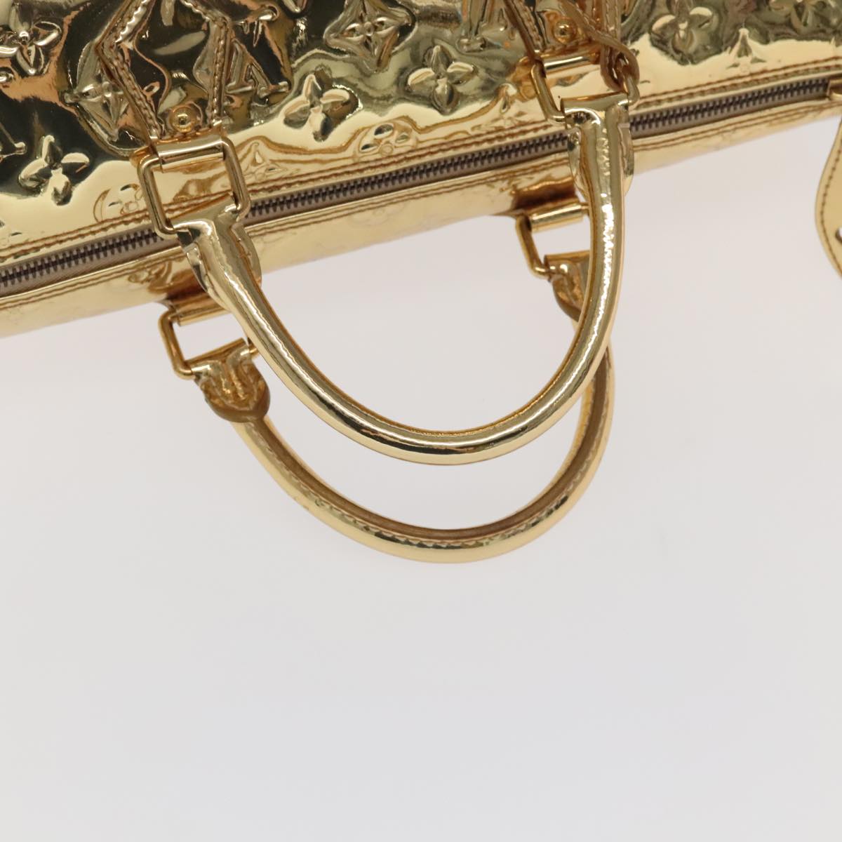 LOUIS VUITTON Monogram Miroir Speedy 35 Hand Bag Gold M95785 LV 106299S