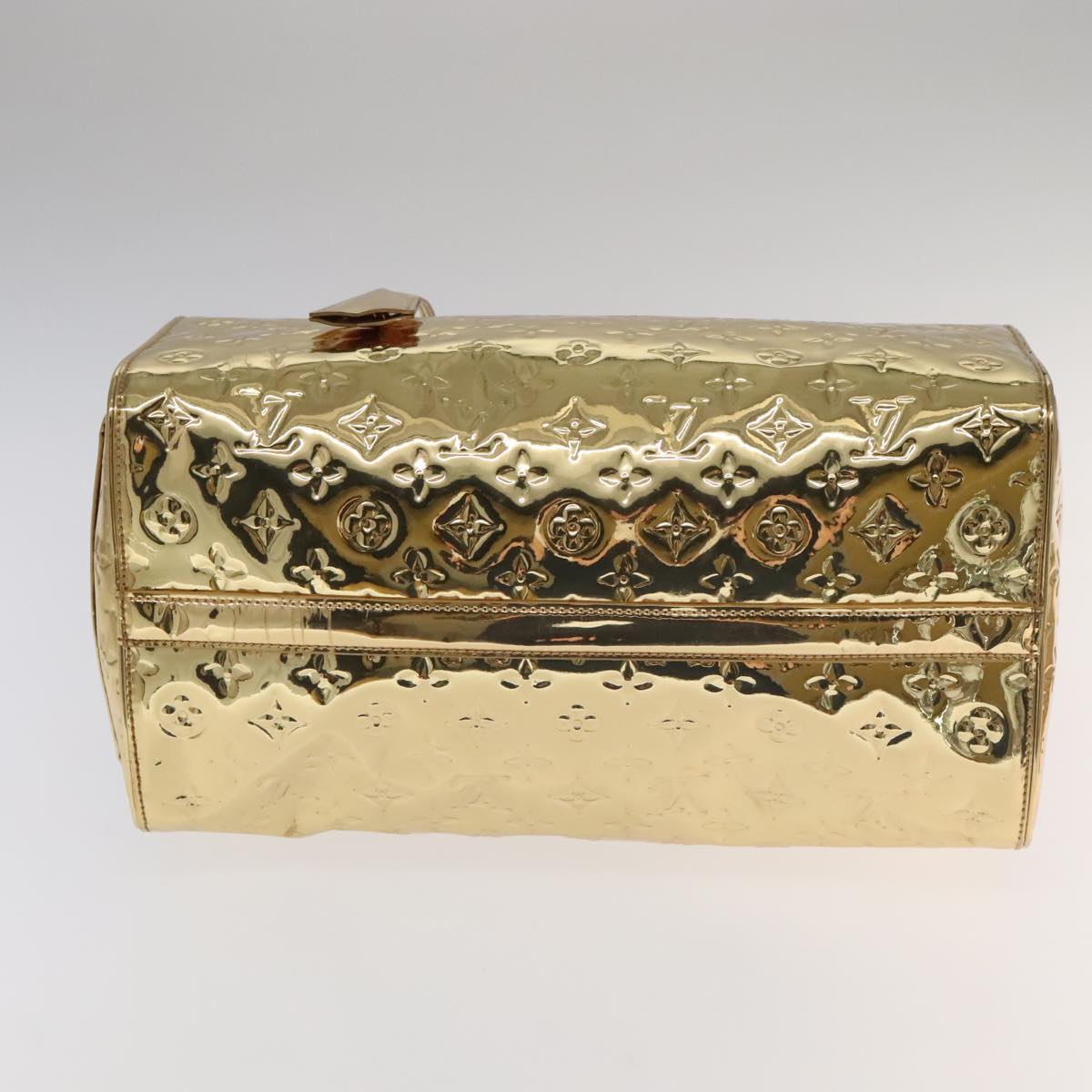 LOUIS VUITTON Monogram Miroir Speedy 35 Hand Bag Gold M95785 LV 106299S