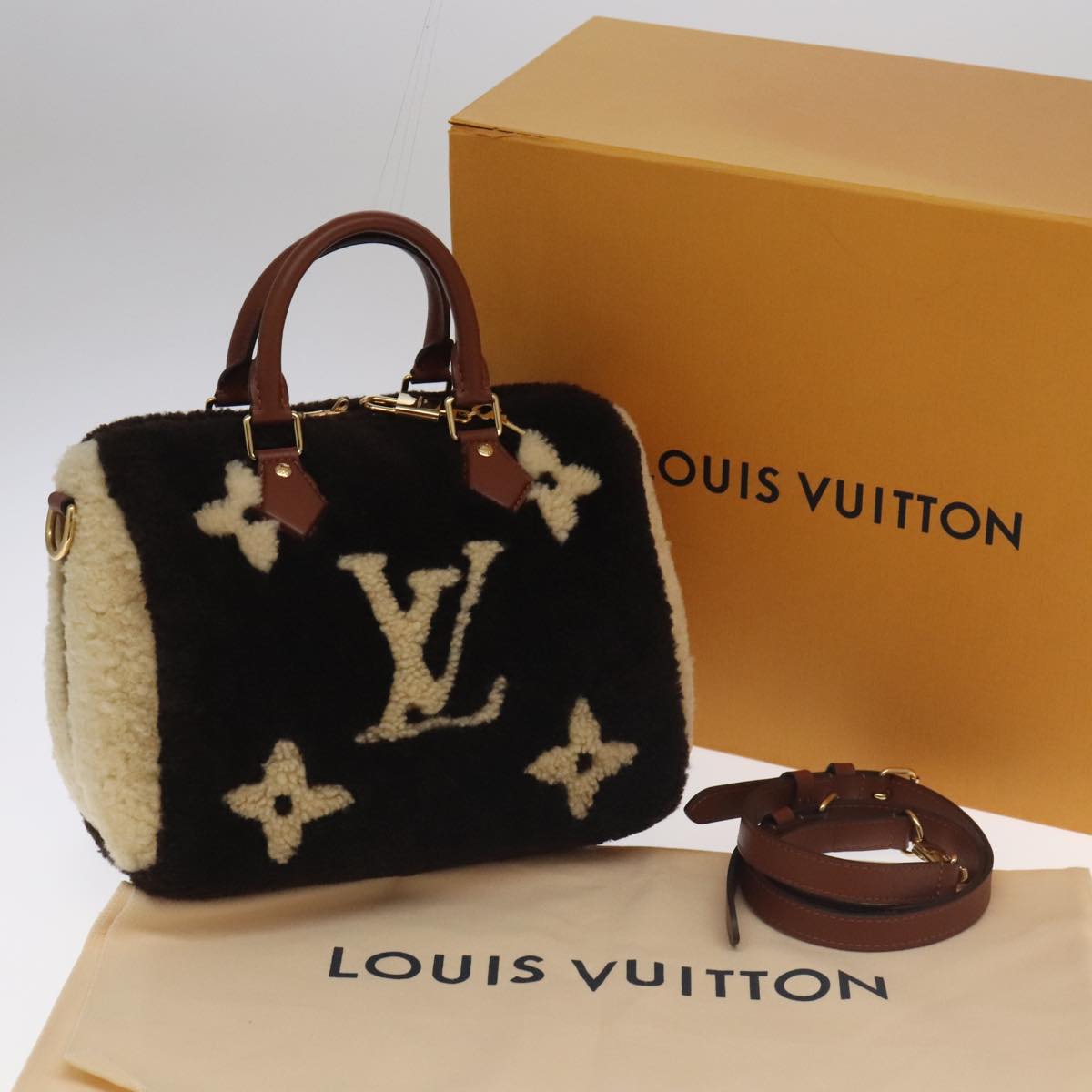 LOUIS VUITTON Monogram Teddy Speedy Bandouliere 25 Bag 2way M55422 106300S