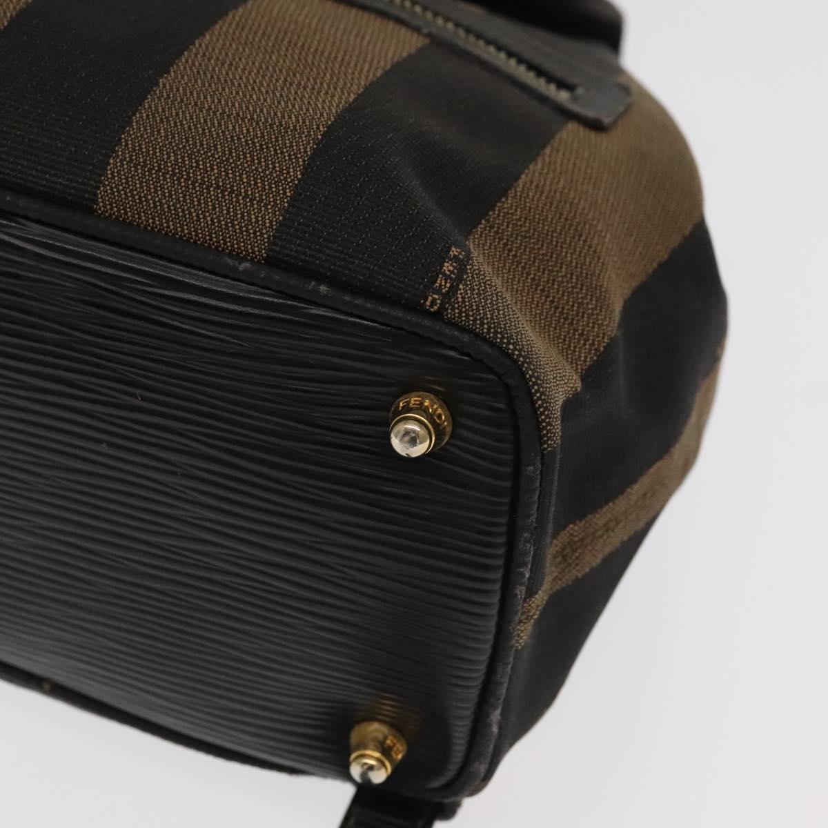 FENDI Pecan Canvas Backpack Beige Black Gold 106338