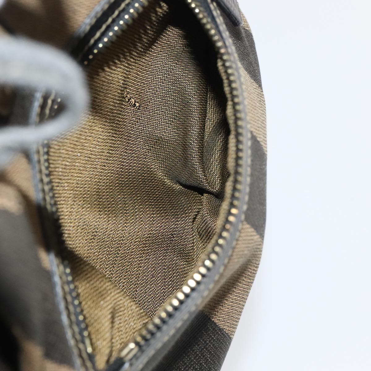 FENDI Pecan Canvas Backpack Beige Black Gold 106338