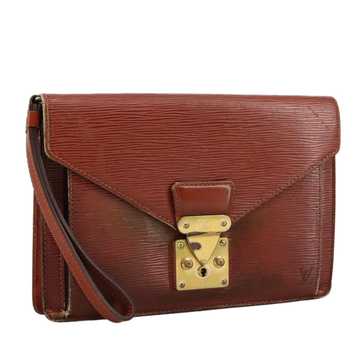 LOUIS VUITTON Epi Serie Dragonne Hand Bag Brown M52618 LV 106365