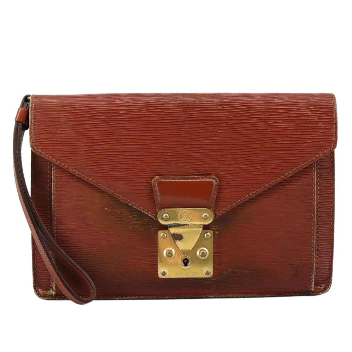LOUIS VUITTON Epi Serie Dragonne Hand Bag Brown M52618 LV 106365