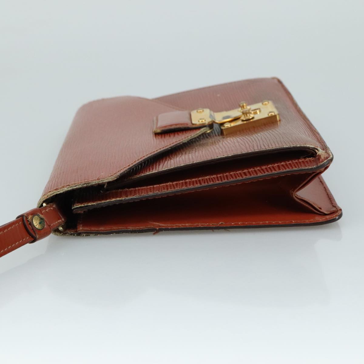 LOUIS VUITTON Epi Serie Dragonne Hand Bag Brown M52618 LV 106365