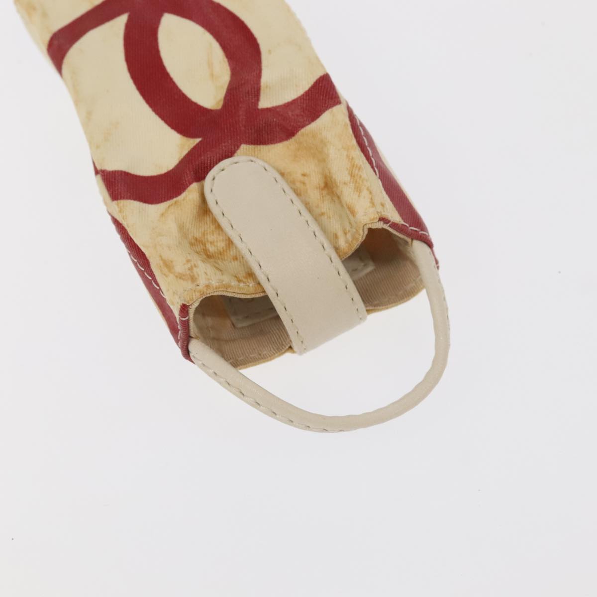 CHANEL Chain Tote Bag Raffia White CC 106387