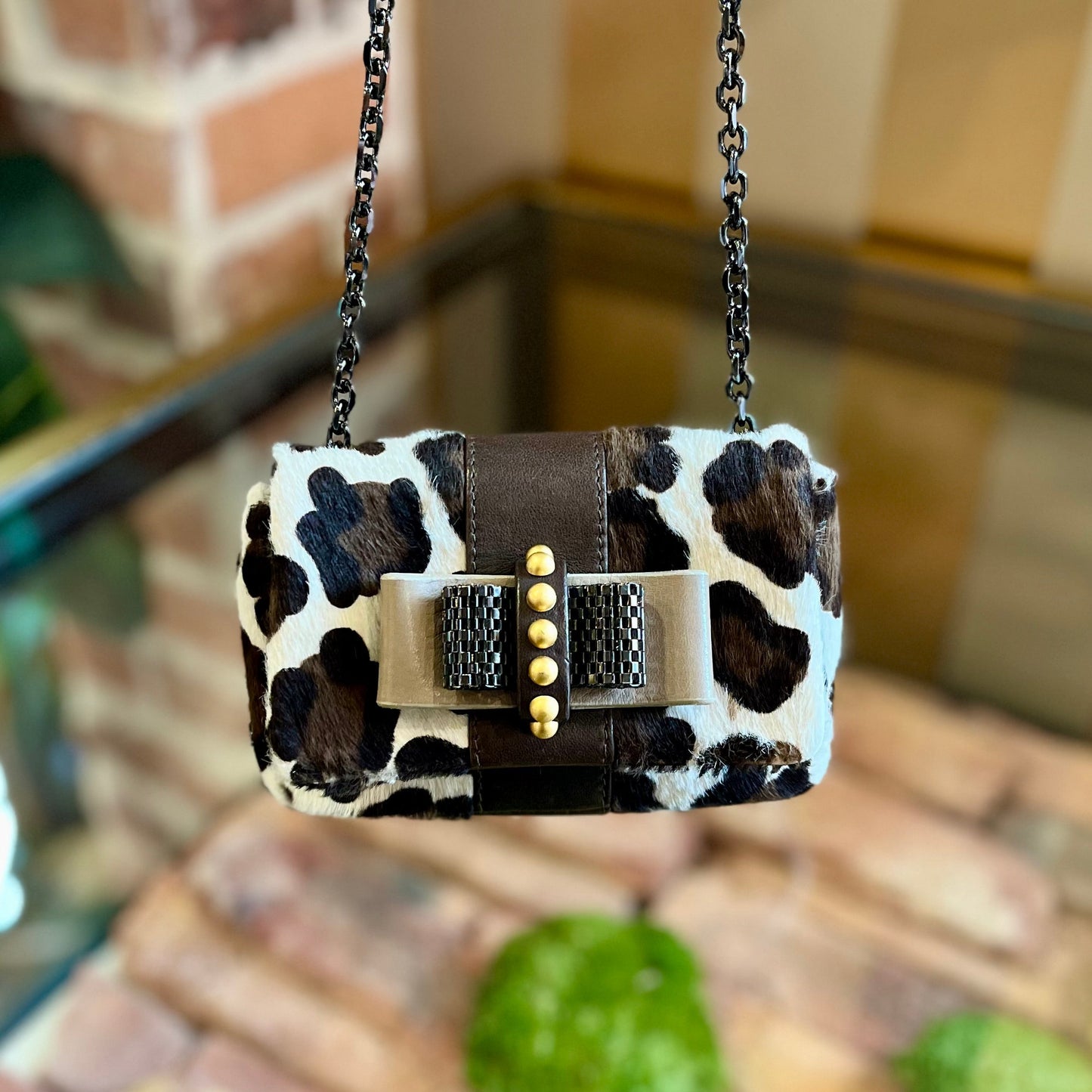 CHRISTIAN LOUBOUTIN Small Pony Hair Cheetah Bag