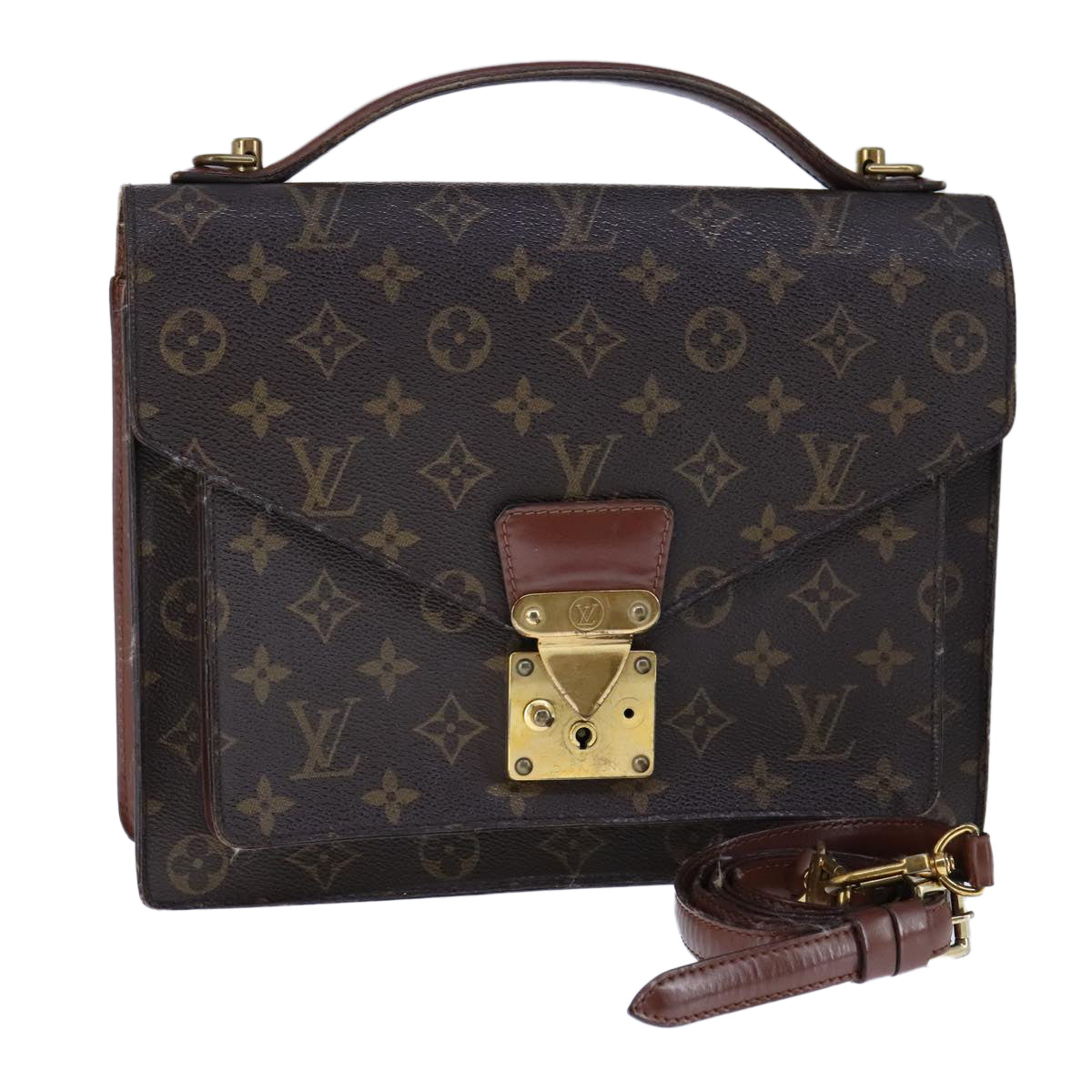 LOUIS VUITTON Monogram Monceau 28 Hand Bag 2way M51185 LV 106412