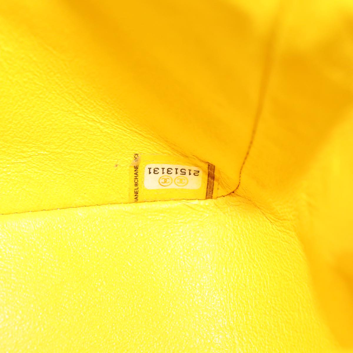 CHANEL Matelasse Chain Shoulder Bag Velor Yellow CC 106423