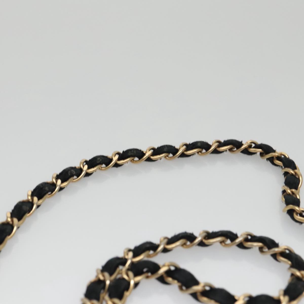 CHANEL Matelasse Chain Shoulder Bag Satin Black CC 106429