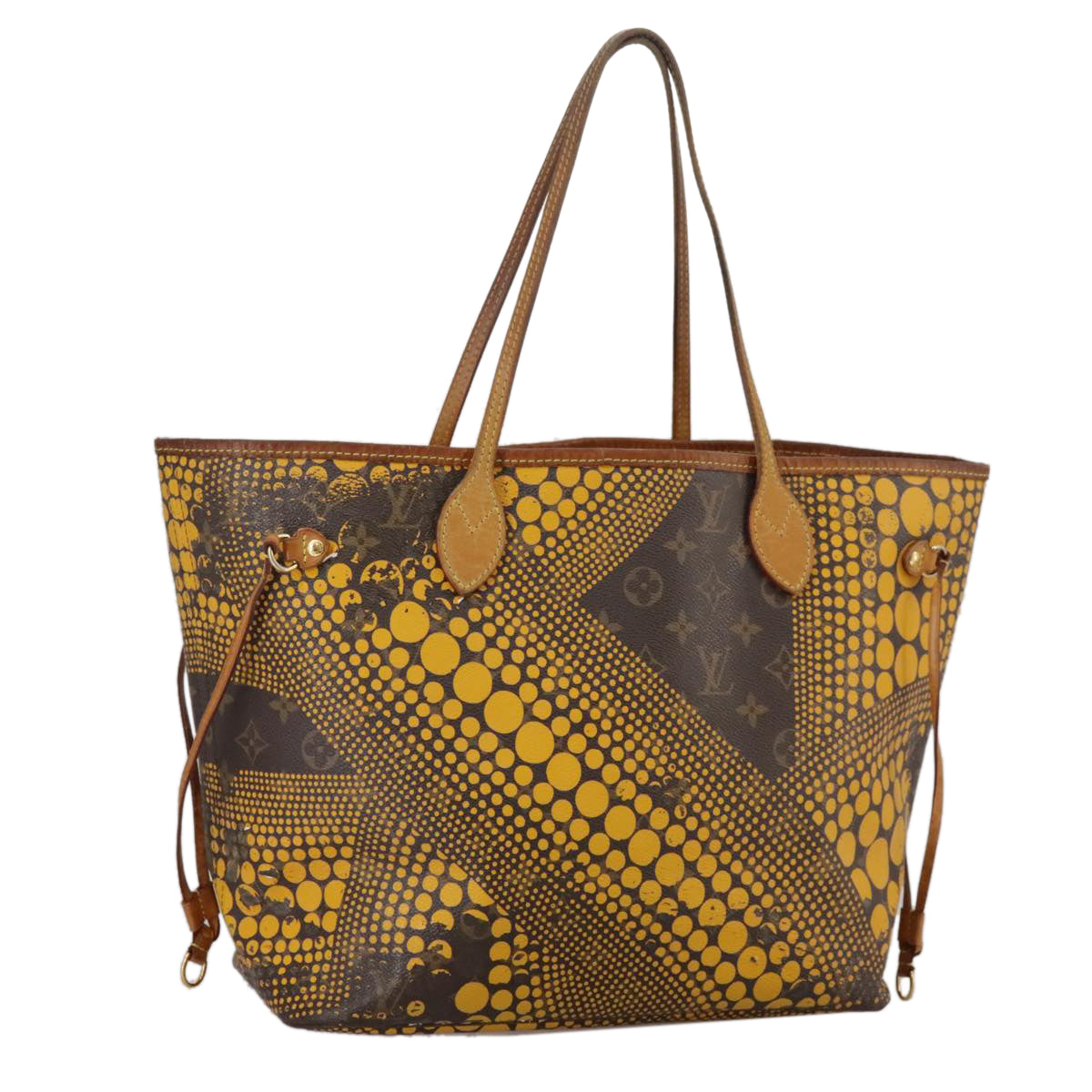 LOUIS VUITTON Monogram Yayoi Kusama Neverfull MM Bag Yellow M40685 106432