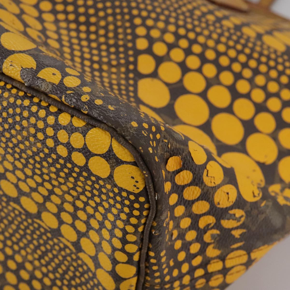 LOUIS VUITTON Monogram Yayoi Kusama Neverfull MM Bag Yellow M40685 106432