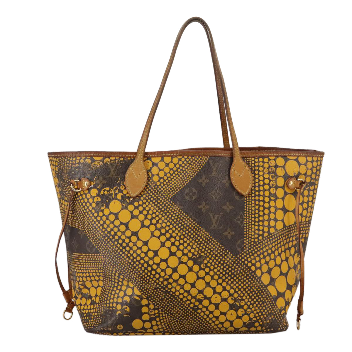 LOUIS VUITTON Monogram Yayoi Kusama Neverfull MM Bag Yellow M40685 106432