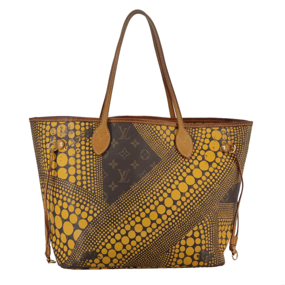 LOUIS VUITTON Monogram Yayoi Kusama Neverfull MM Bag Yellow M40685 106432