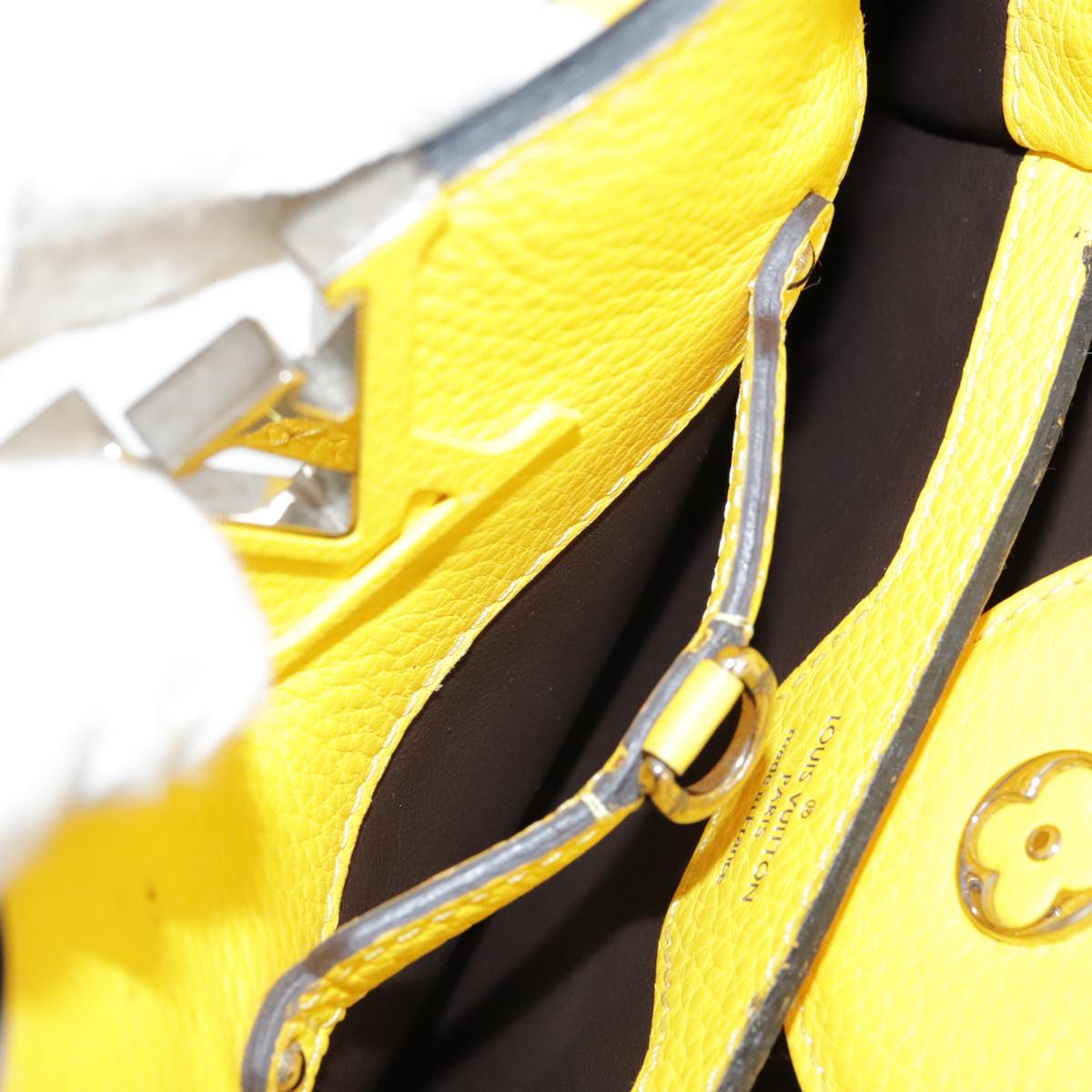 LOUIS VUITTON Capusine BB Bag Taurillon Leather 2way Yellow M59434 106437