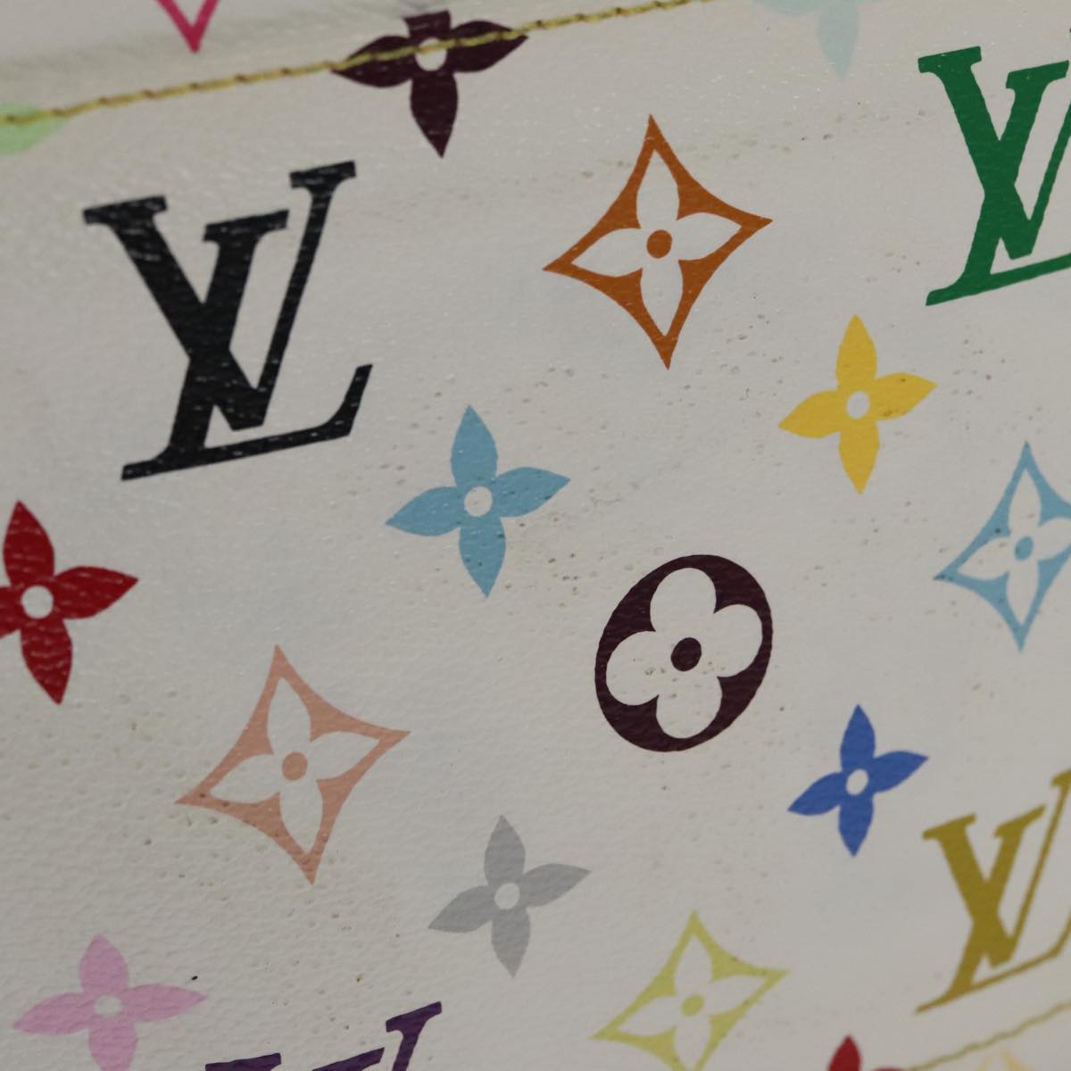 LOUIS VUITTON Monogram Multicolor Annie GM Tote Bag White M40303 LV 106470