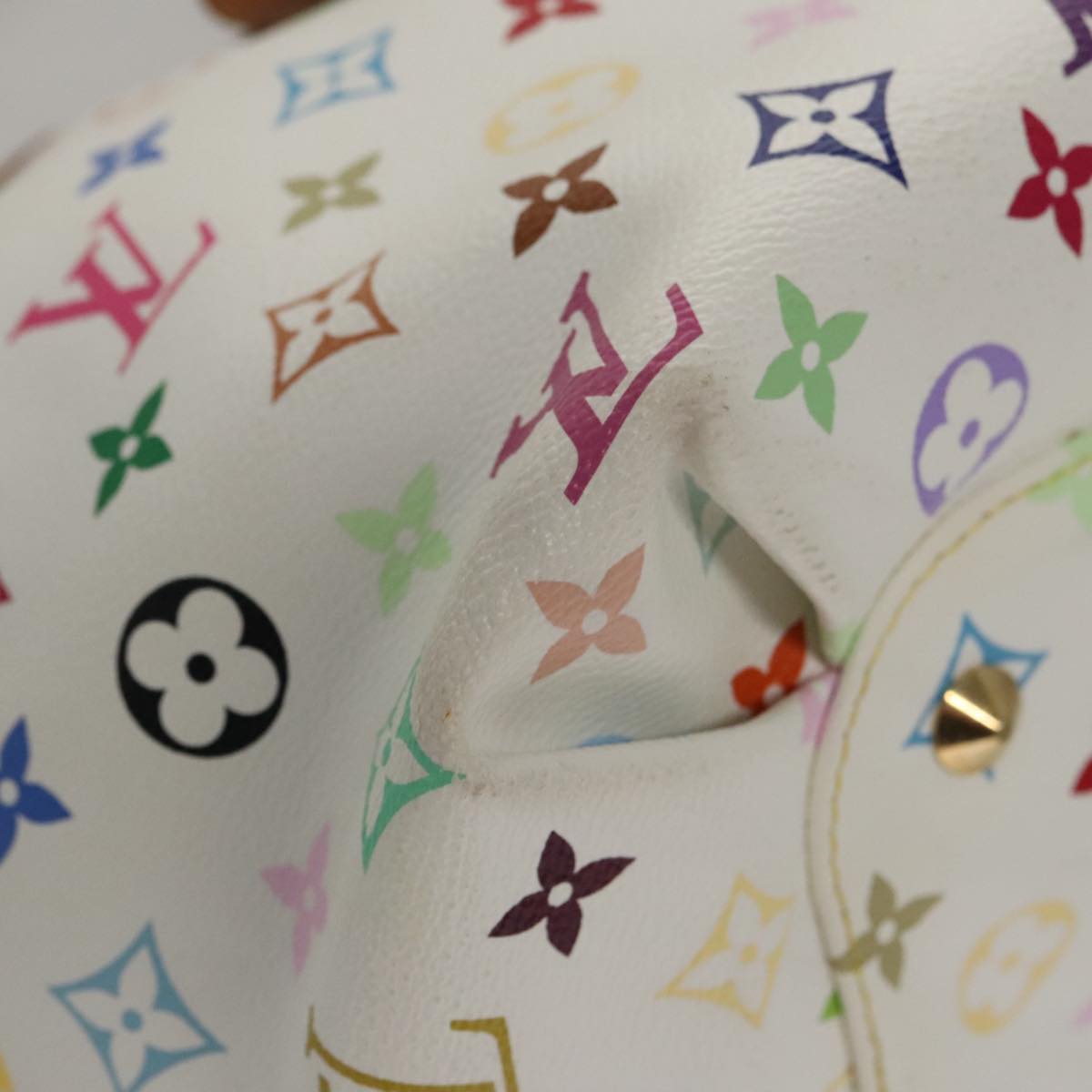 LOUIS VUITTON Monogram Multicolor Annie GM Tote Bag White M40303 LV 106470