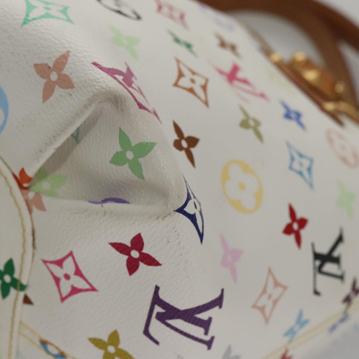 LOUIS VUITTON Monogram Multicolor Annie GM Tote Bag White M40303 LV 106470