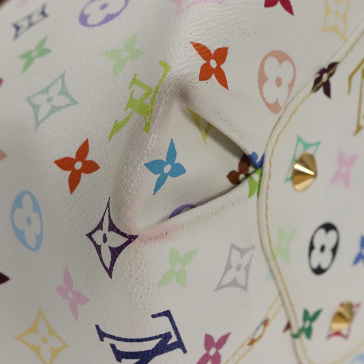 LOUIS VUITTON Monogram Multicolor Annie GM Tote Bag White M40303 LV 106470