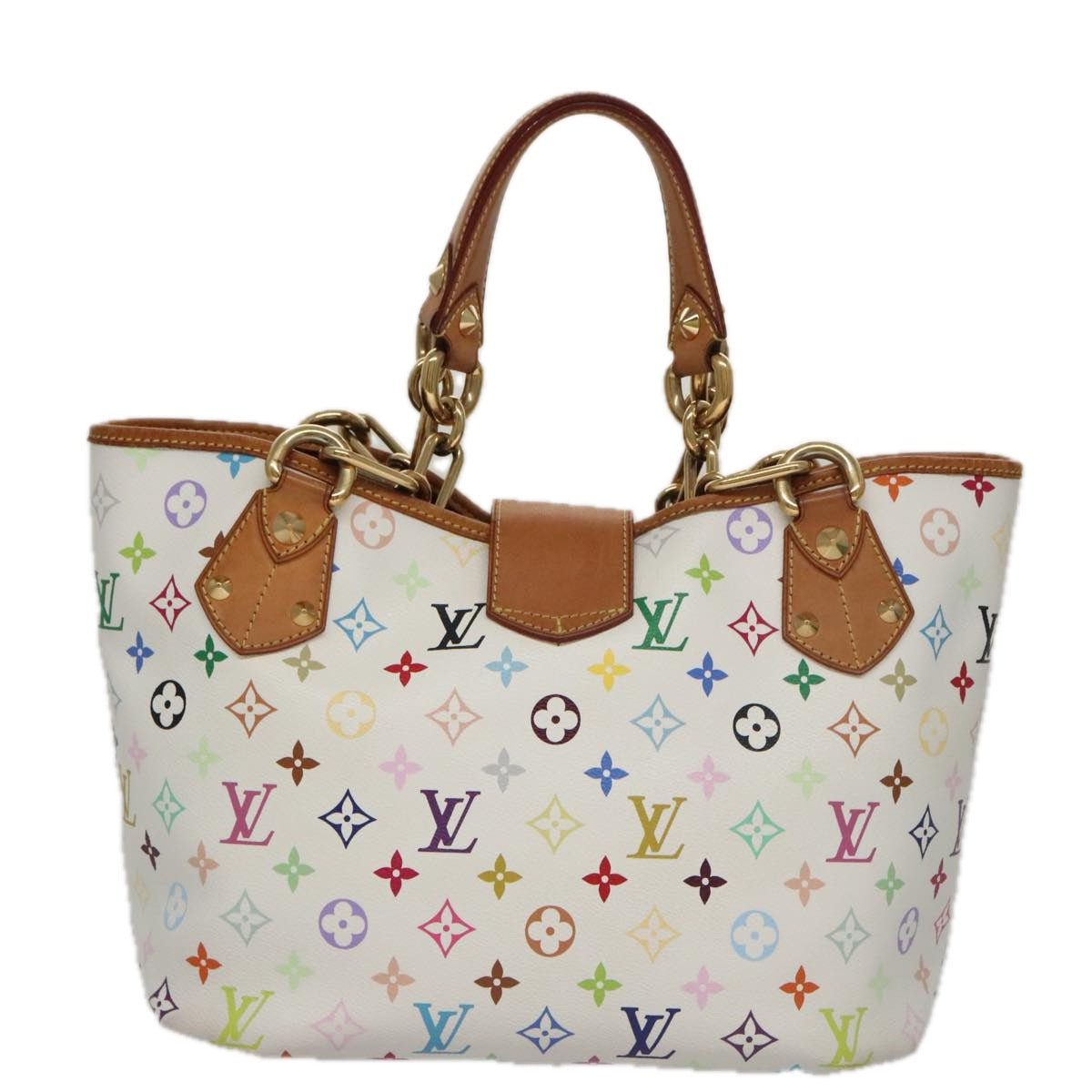 LOUIS VUITTON Monogram Multicolor Annie GM Tote Bag White M40303 LV 106470