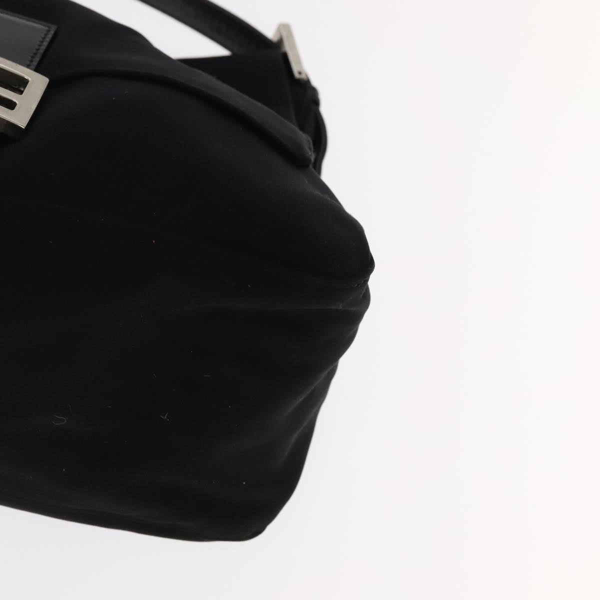 FENDI Mamma Baguette Shoulder Bag Nylon Black Silver 106524