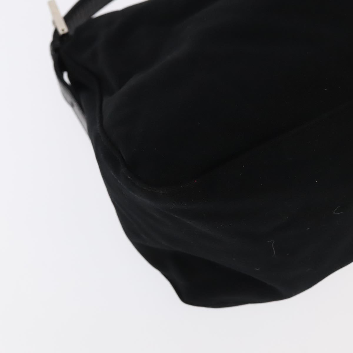 FENDI Mamma Baguette Shoulder Bag Nylon Black Silver 106524