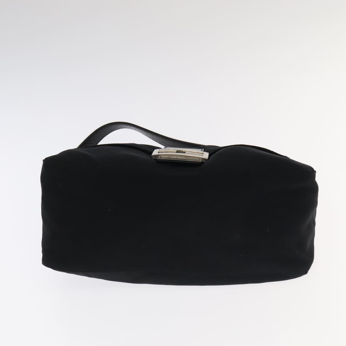 FENDI Mamma Baguette Shoulder Bag Nylon Black Silver 106524