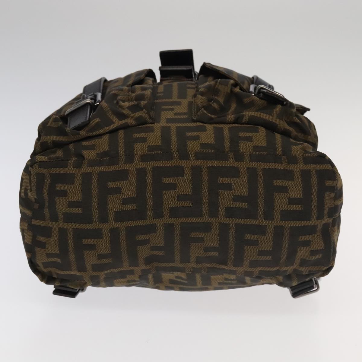 FENDI Zucca Canvas Backpack Brown Black Gold 106544
