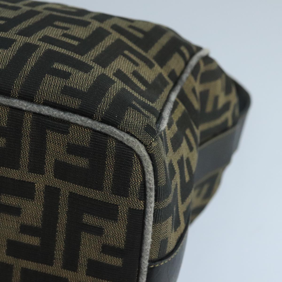 FENDI Zucca Canvas Vanity Pouch Brown Black 106597