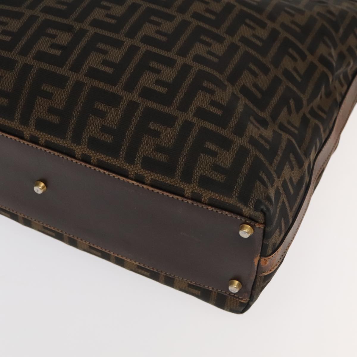 FENDI Zucca Canvas Hand Bag 2way Brown Black 106633