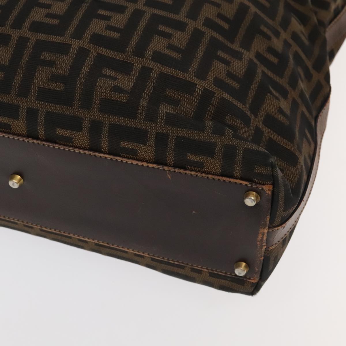 FENDI Zucca Canvas Hand Bag 2way Brown Black 106633