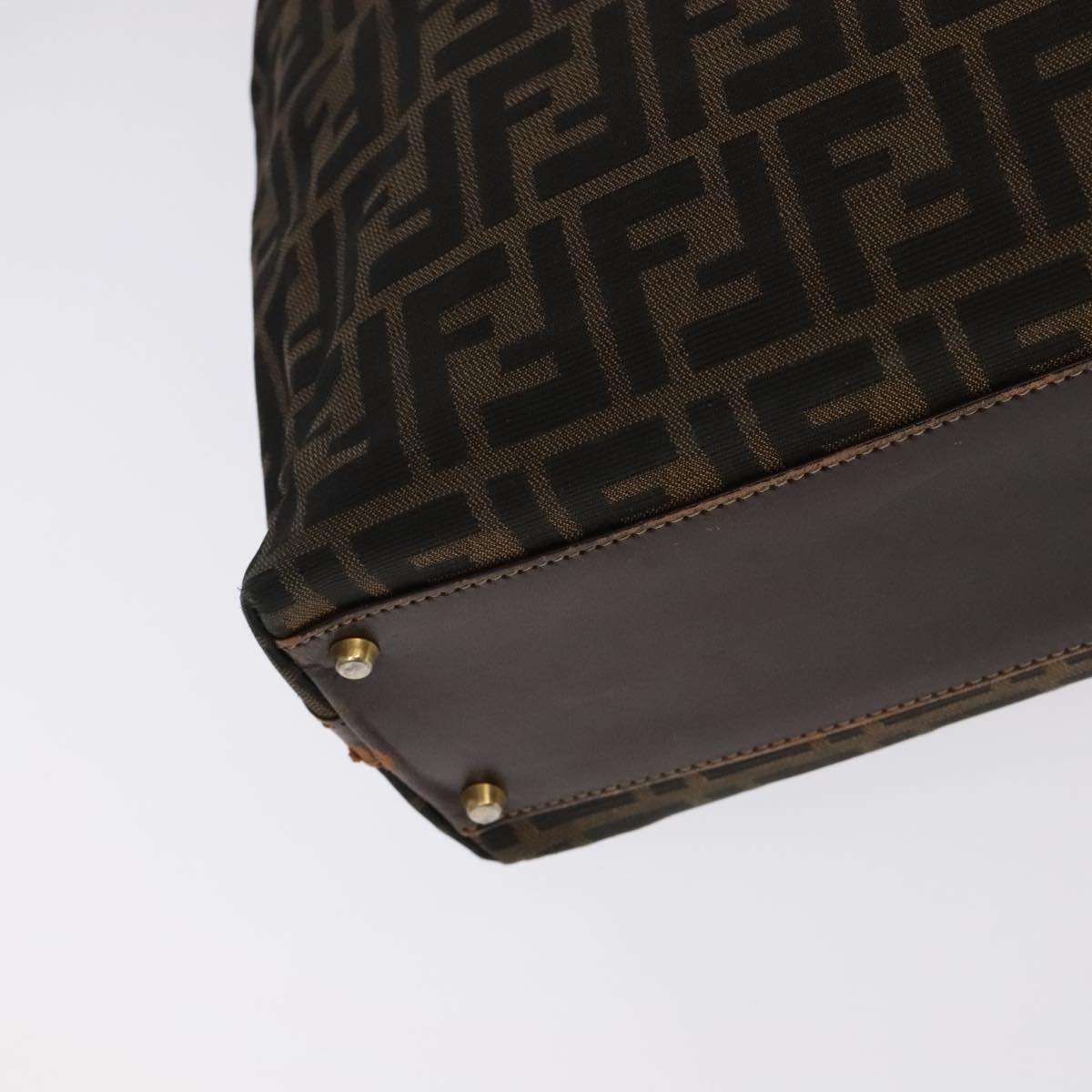 FENDI Zucca Canvas Hand Bag 2way Brown Black 106633