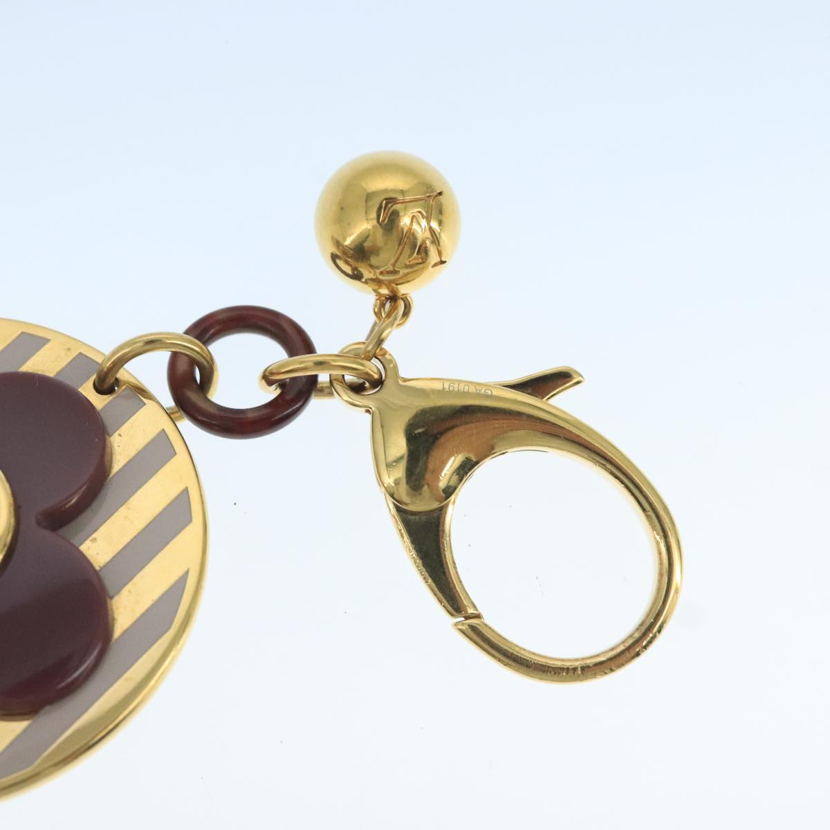 LOUIS VUITTON Monogram Rayure Bijoux Sac Key Holder Gold M66464 LV 106634