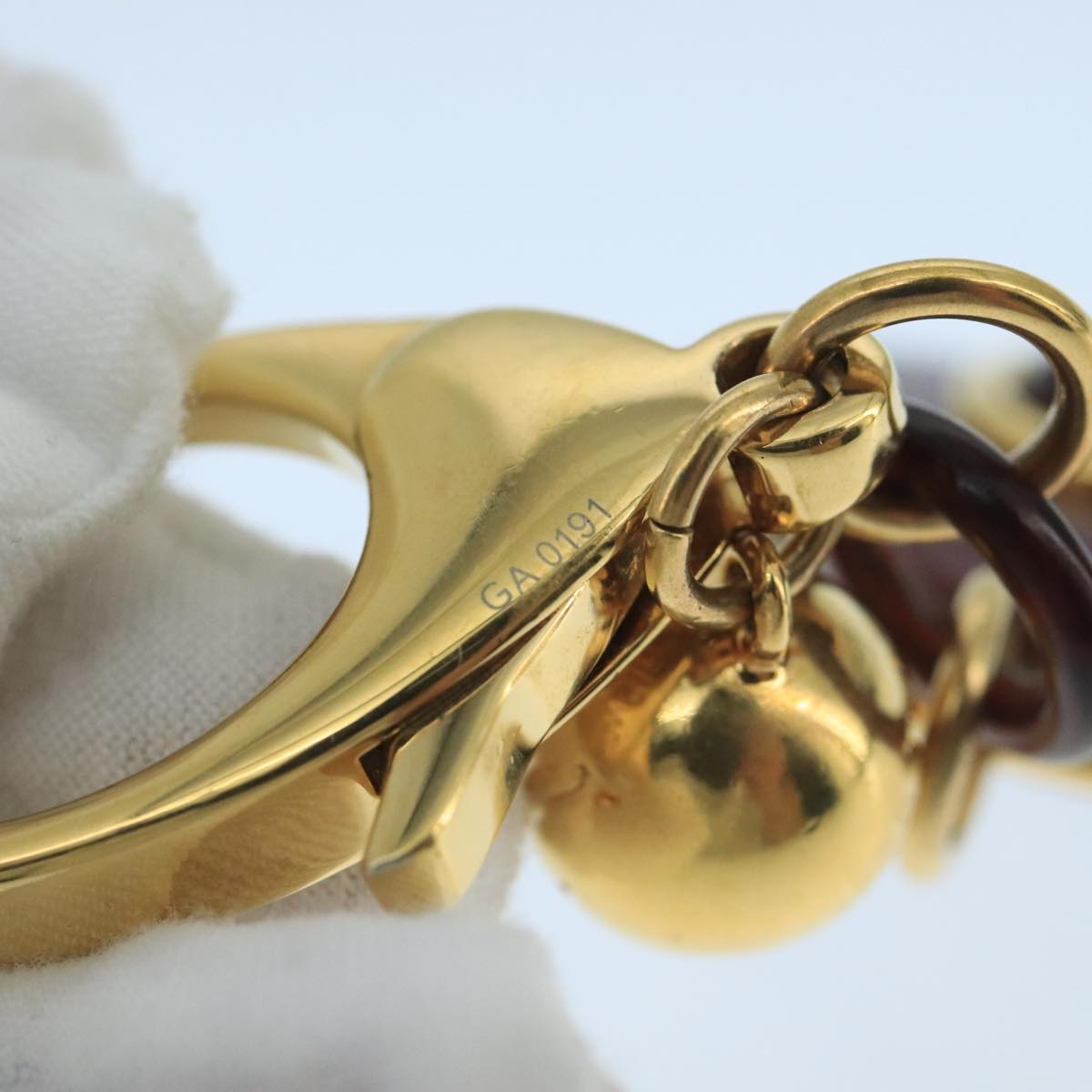 LOUIS VUITTON Monogram Rayure Bijoux Sac Key Holder Gold M66464 LV 106634
