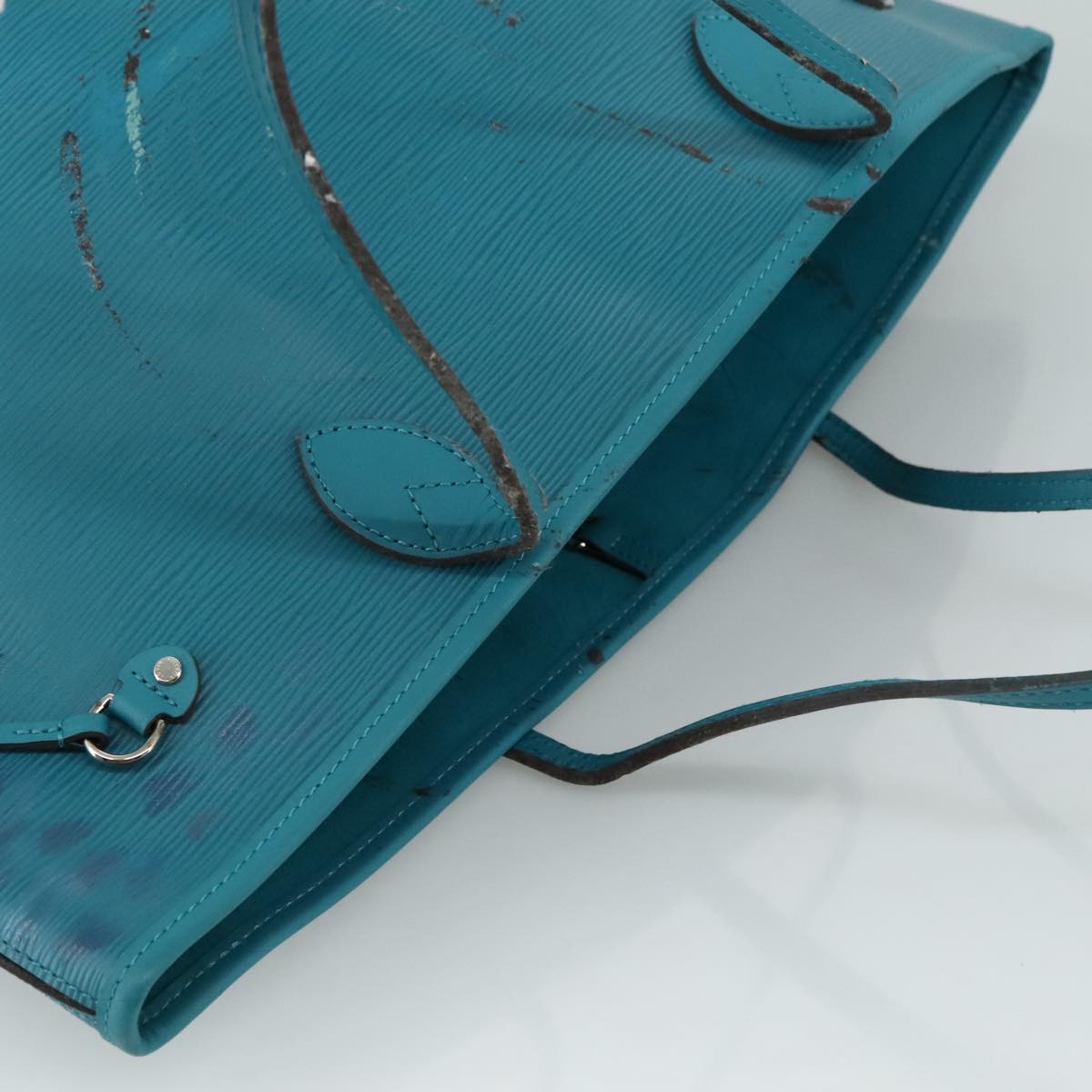 LOUIS VUITTON Epi Neverfull MM Tote Bag Cyan M40930 LV 106658