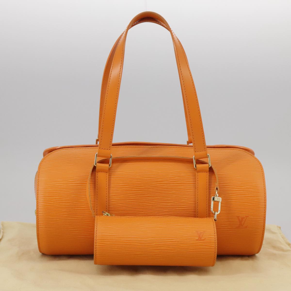LOUIS VUITTON Epi Soufflot Hand Bag Orange Mandarin M5222H LV 106668