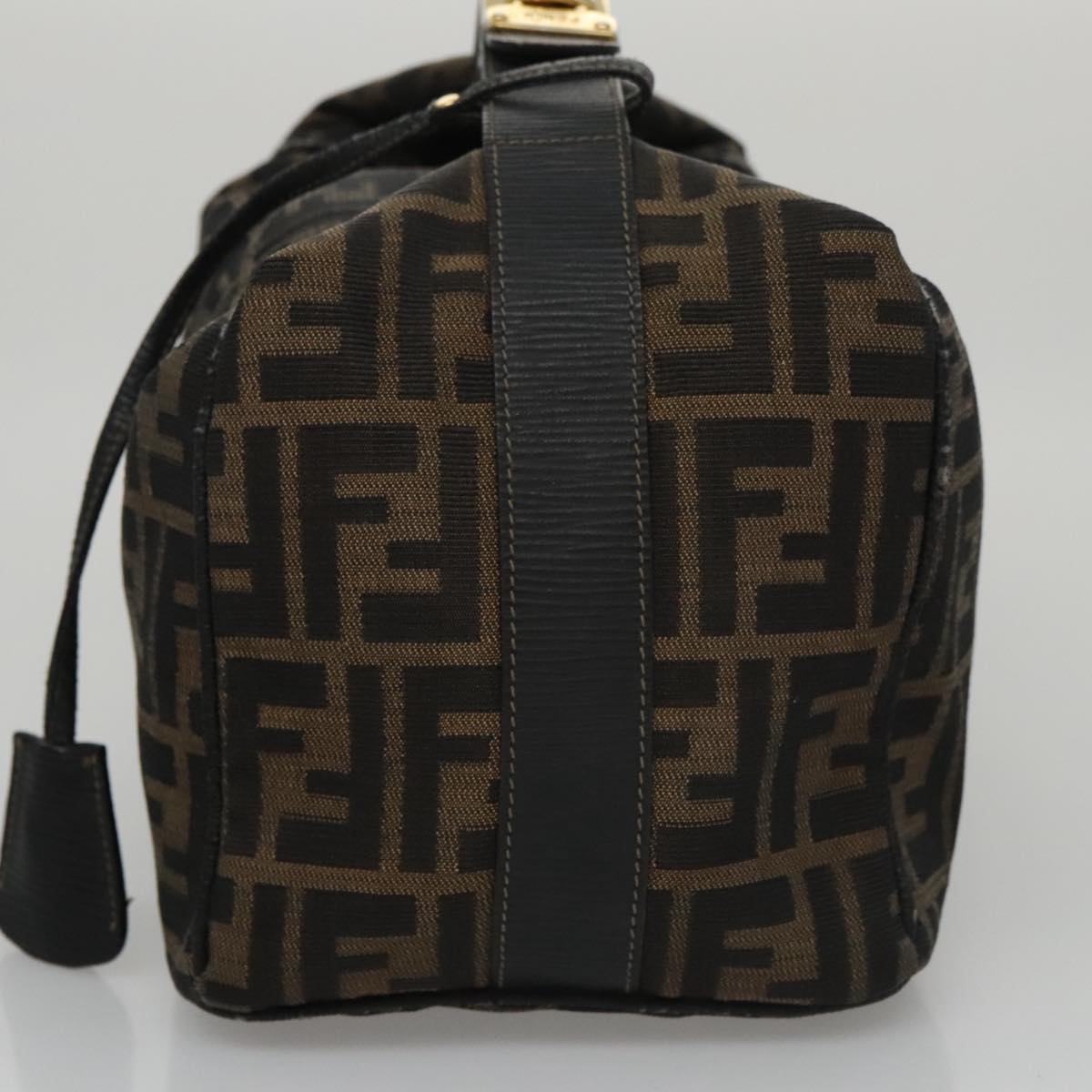 FENDI Zucca Canvas Vanity Pouch Brown Black Gold 106699