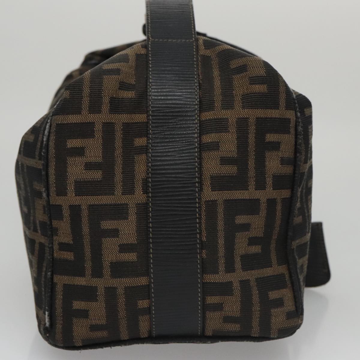 FENDI Zucca Canvas Vanity Pouch Brown Black Gold 106699