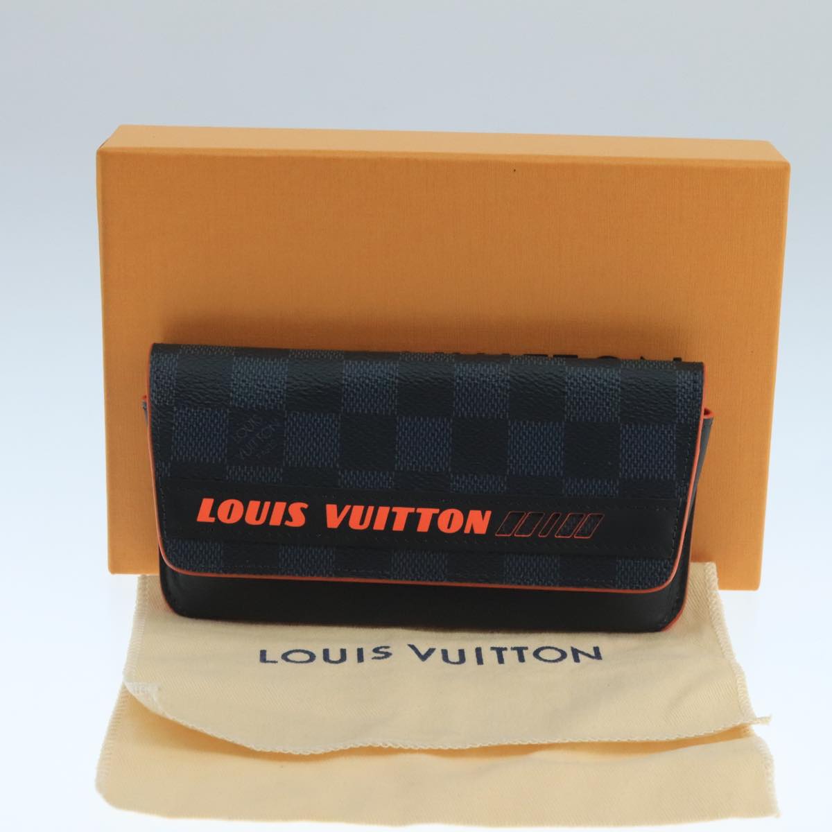 LOUIS VUITTON Damier Cobalt Etui Lunette Woody Glasses Case GI0380 106715