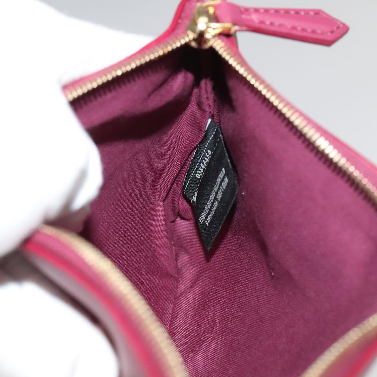 FENDI Triplet Clutch Bag Leather Brown Purple gold 106719