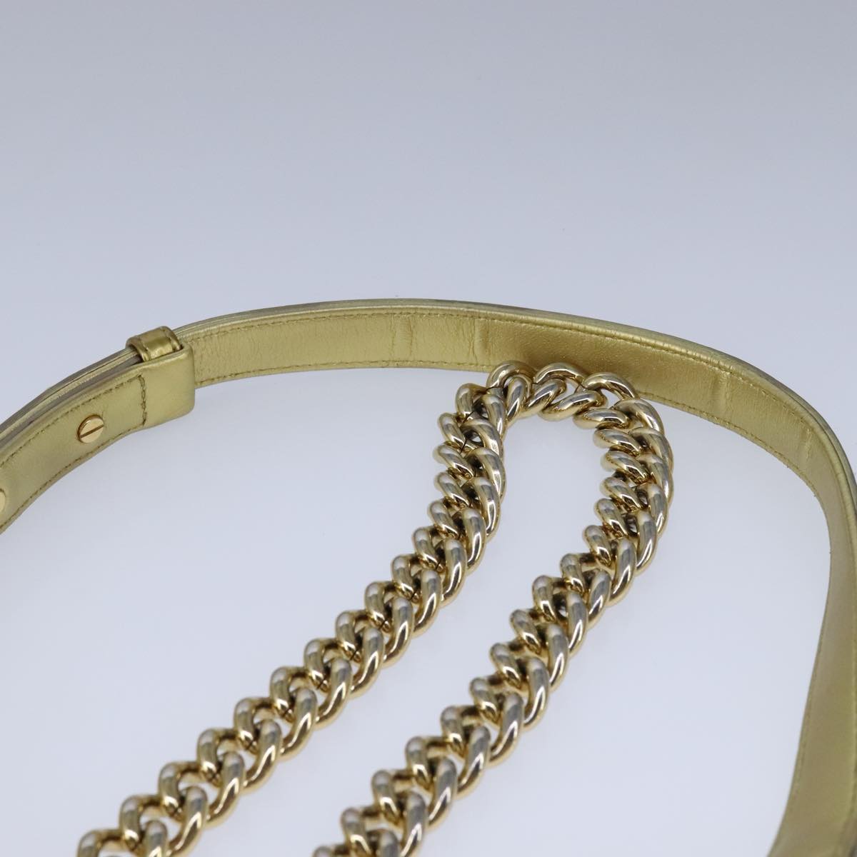 CHANEL Matelasse Chain Boy Chanel Shoulder Bag Patent Gold CC 106721A