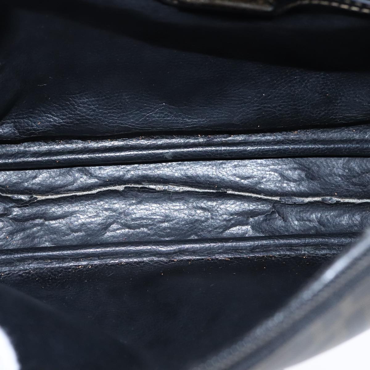 FENDI Zucca Canvas Shoulder Bag PVC Khaki Black Gold 106832