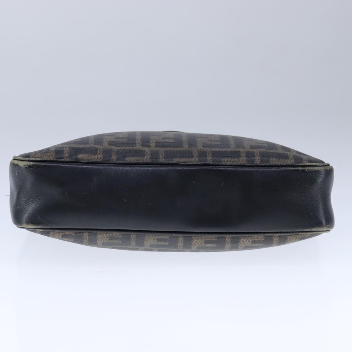 FENDI Zucca Canvas Shoulder Bag PVC Khaki Black Gold 106832
