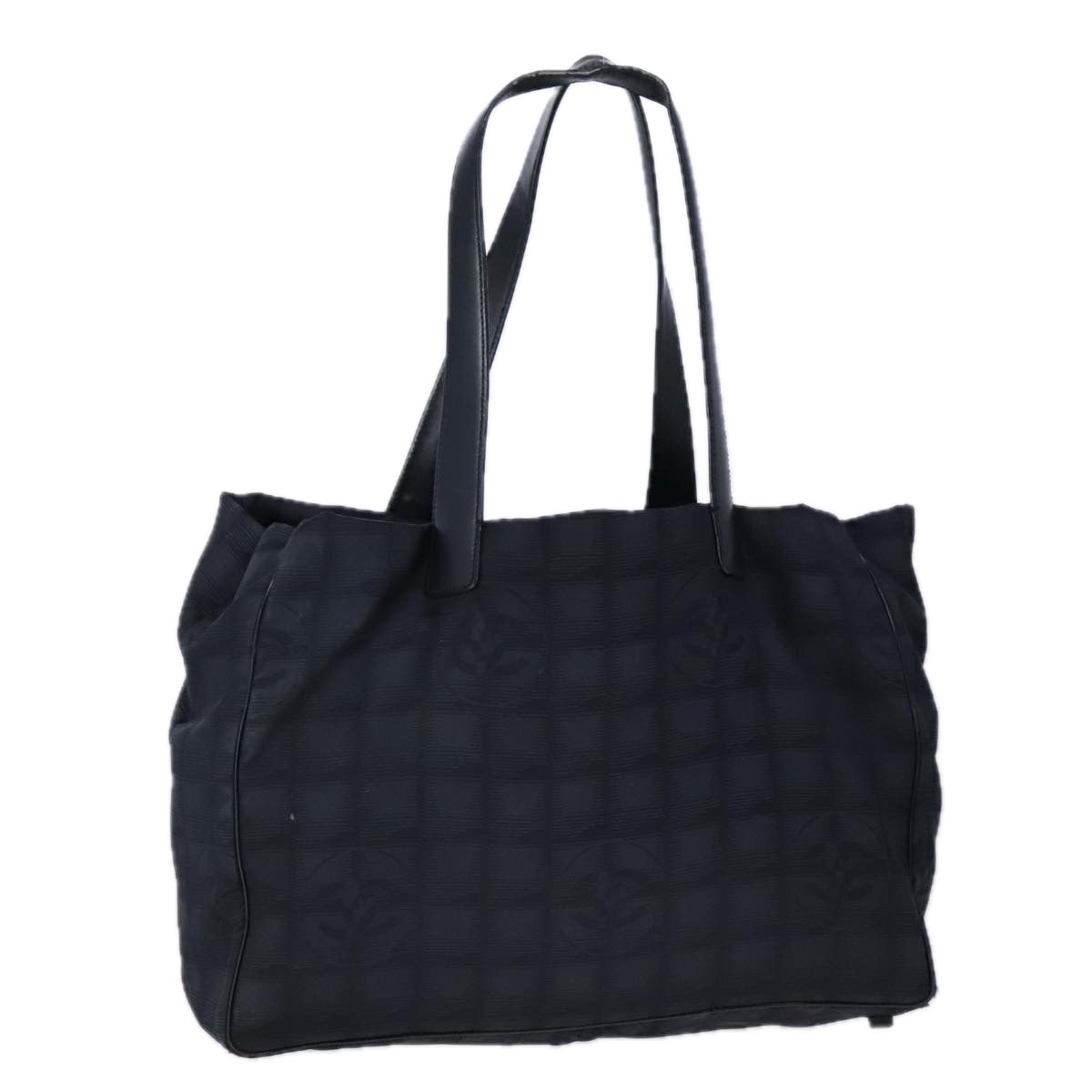 CHANEL New travel line Tote Bag Nylon Leather Black CC 106833