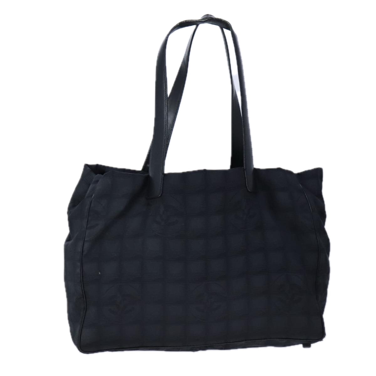 CHANEL New travel line Tote Bag Nylon Leather Black CC 106833