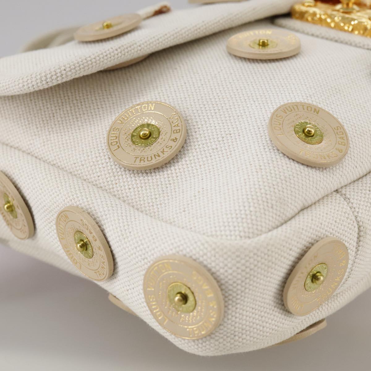 LOUIS VUITTON Tinkerbell Polka Dots Panama Bag Canvas White M95407 106959
