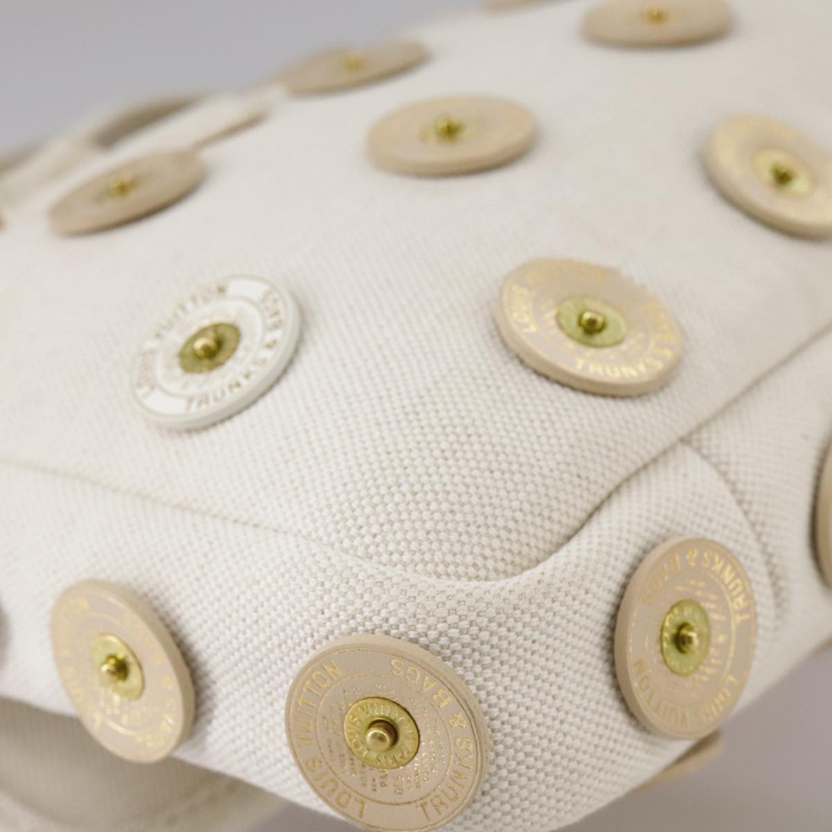 LOUIS VUITTON Tinkerbell Polka Dots Panama Bag Canvas White M95407 106959