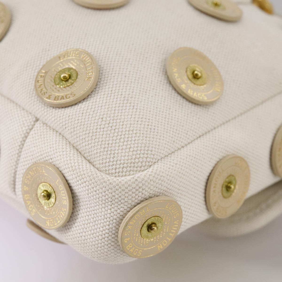 LOUIS VUITTON Tinkerbell Polka Dots Panama Bag Canvas White M95407 106959