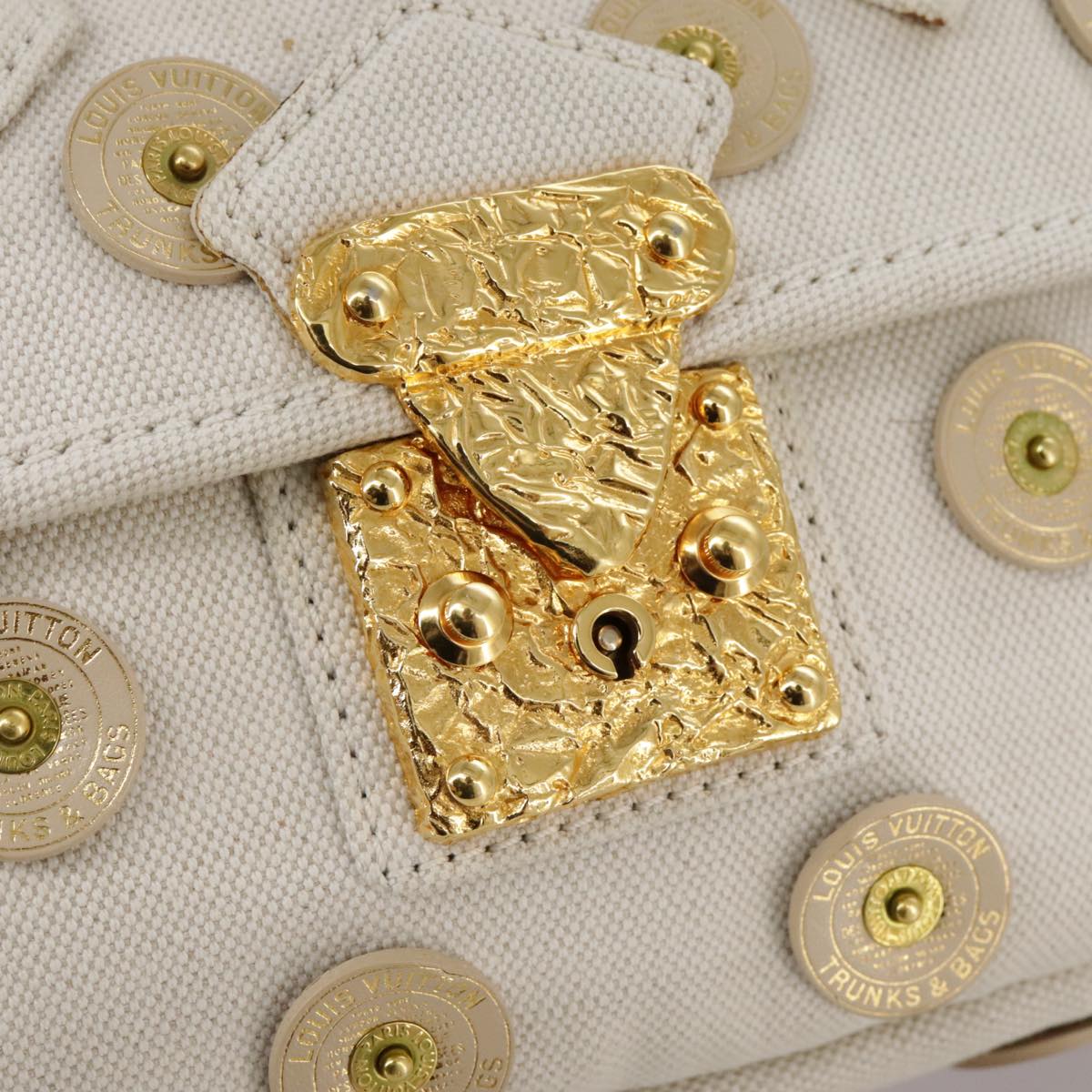 LOUIS VUITTON Tinkerbell Polka Dots Panama Bag Canvas White M95407 106959
