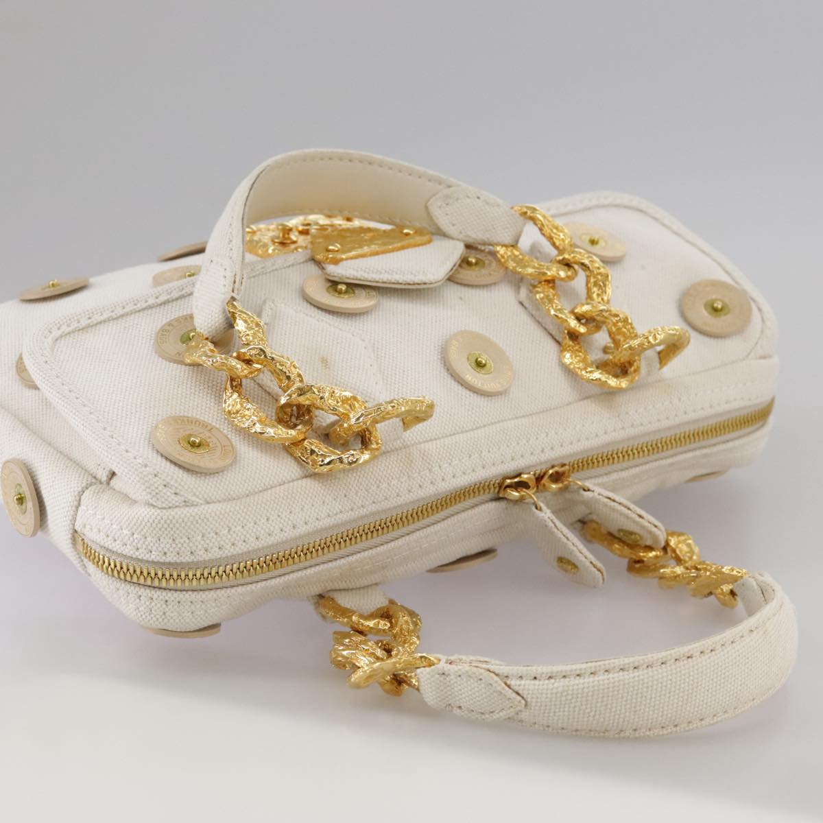 LOUIS VUITTON Tinkerbell Polka Dots Panama Bag Canvas White M95407 106959